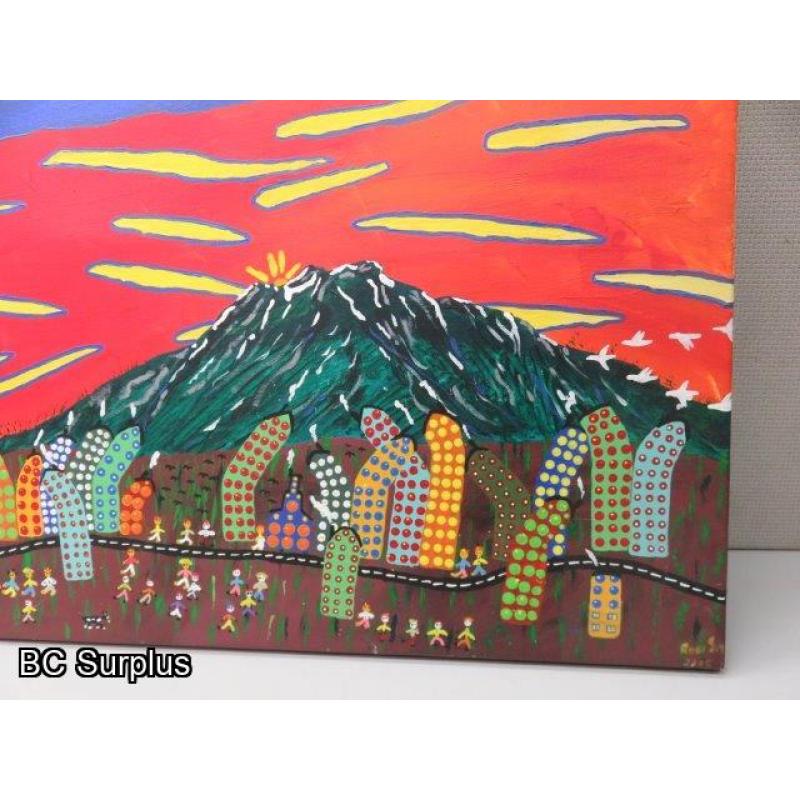 S-105: Original Folk Art Painting – Signed & Dated