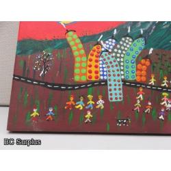 S-105: Original Folk Art Painting – Signed & Dated