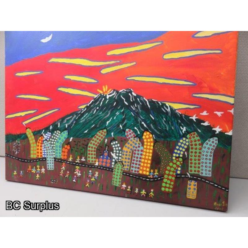 S-105: Original Folk Art Painting – Signed & Dated