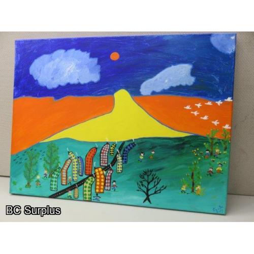 S-109: Original Folk Art Painting – Signed & Dated