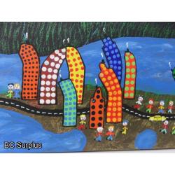 S-112: Original Folk Art Painting – Signed & Dated