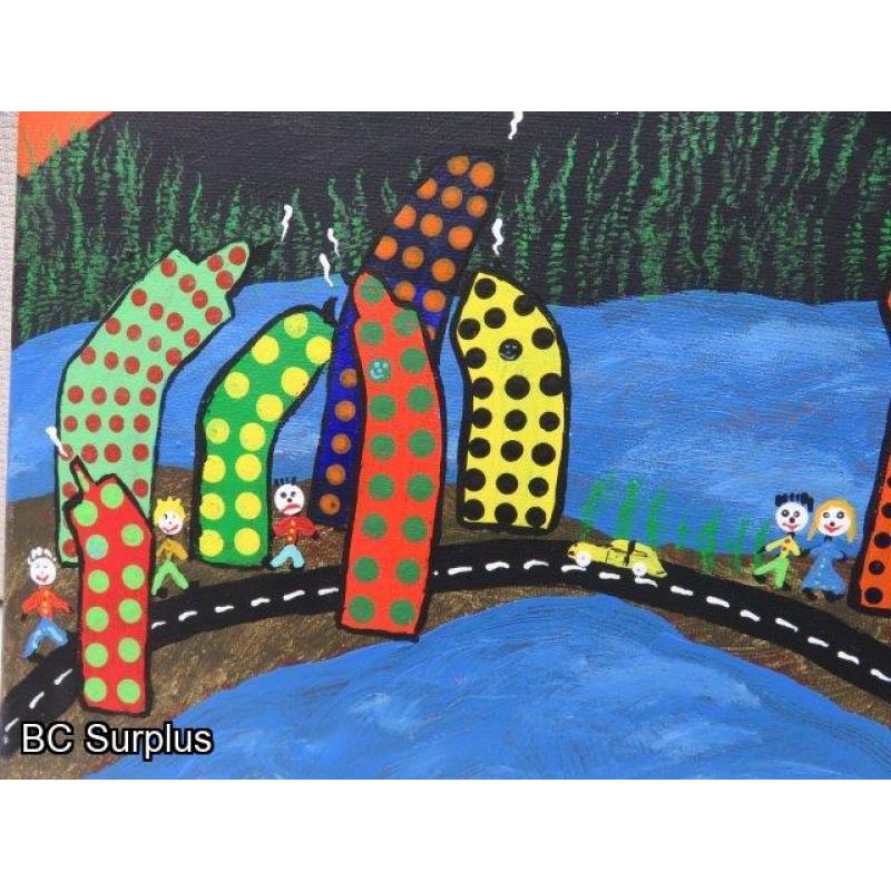 S-112: Original Folk Art Painting – Signed & Dated