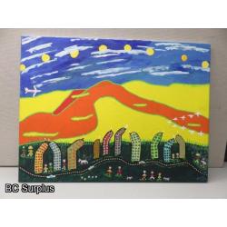 S-113: Original Folk Art Painting – Signed & Dated