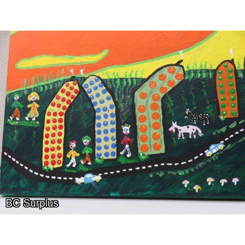 S-113: Original Folk Art Painting – Signed & Dated