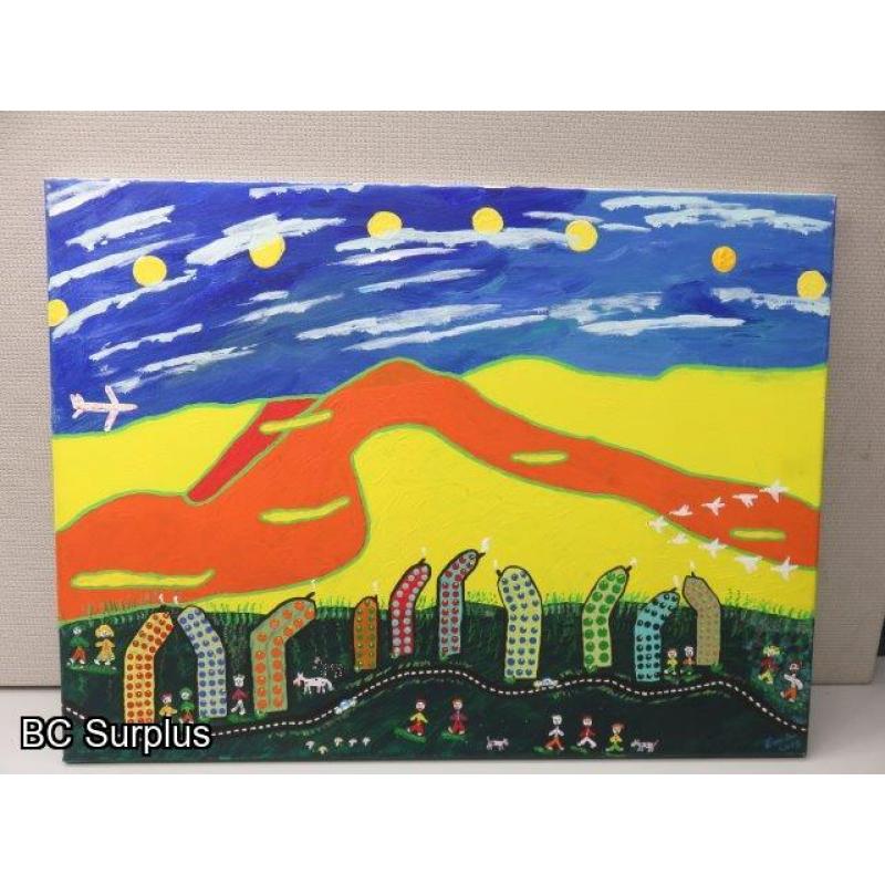 S-113: Original Folk Art Painting – Signed & Dated