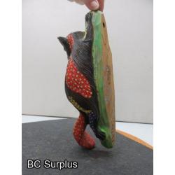 S-67: Folk Art Painted Wooden Squirrel