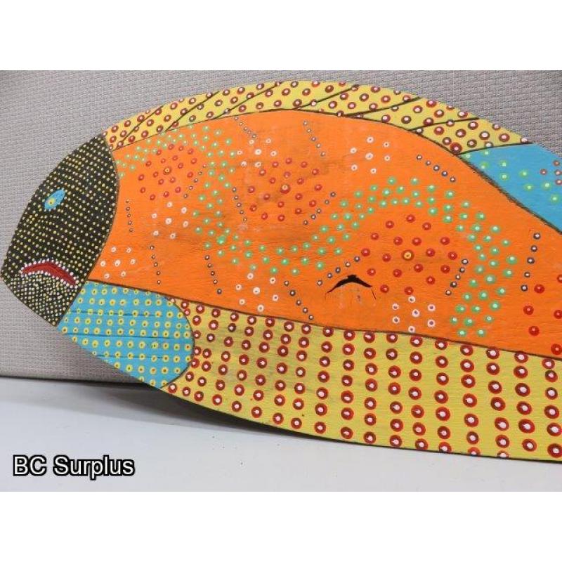 S-125: Folk Art Carved & Painted Fish