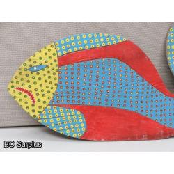 S-126: Folk Art Carved & Painted Beet Juice Fish