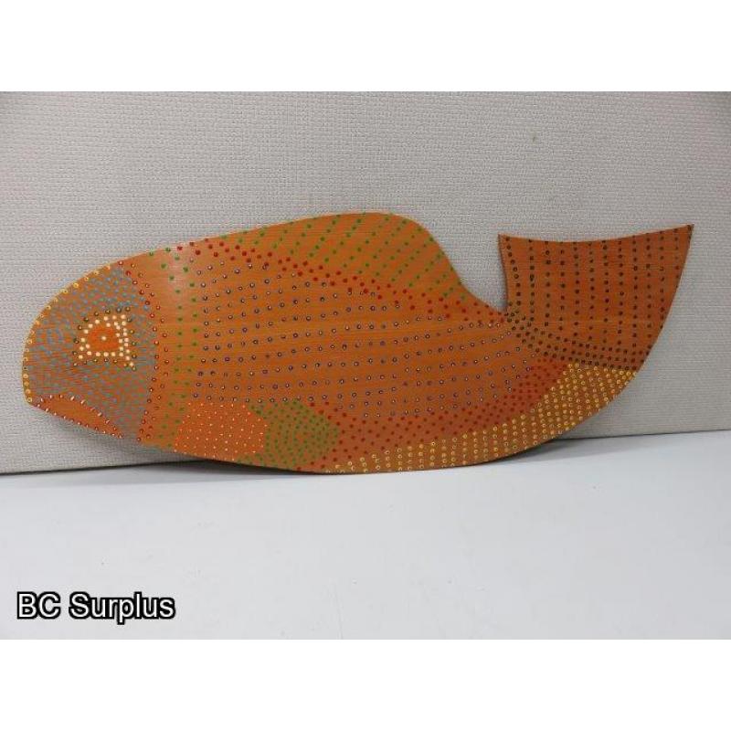 S-127: Folk Art Carved & Painted Fish