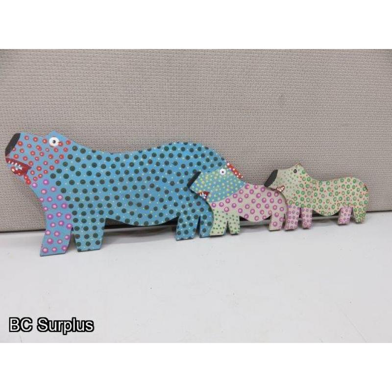 S-129: Folk Art Painted Pig Family