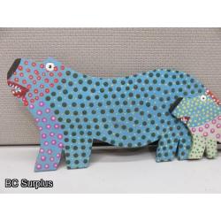 S-129: Folk Art Painted Pig Family