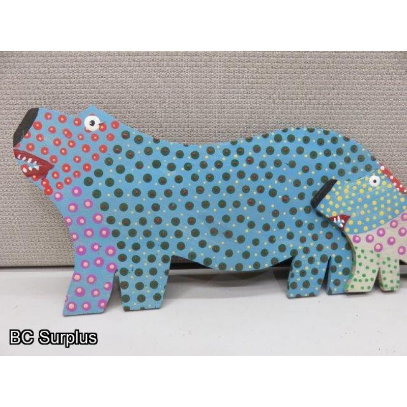 S-129: Folk Art Painted Pig Family