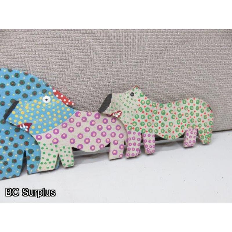 S-129: Folk Art Painted Pig Family