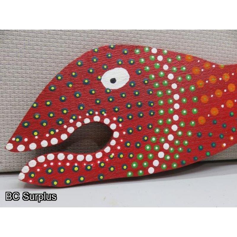 S-132: Folk Art Carved & Painted Fish