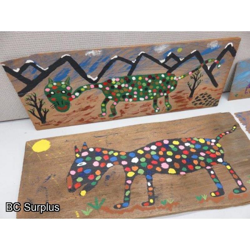 S-137: Kat Kollection – Folk Art Paintings – 5 Items