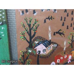 S-138: Folk Art Original Paintings – 4 Items