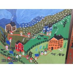 S-138: Folk Art Original Paintings – 4 Items