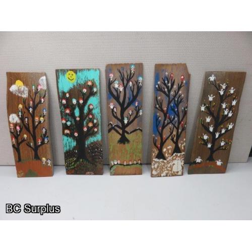 S-141: Original Folk Art Paintings – 5 Items