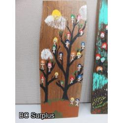 S-141: Original Folk Art Paintings – 5 Items