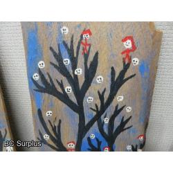 S-141: Original Folk Art Paintings – 5 Items