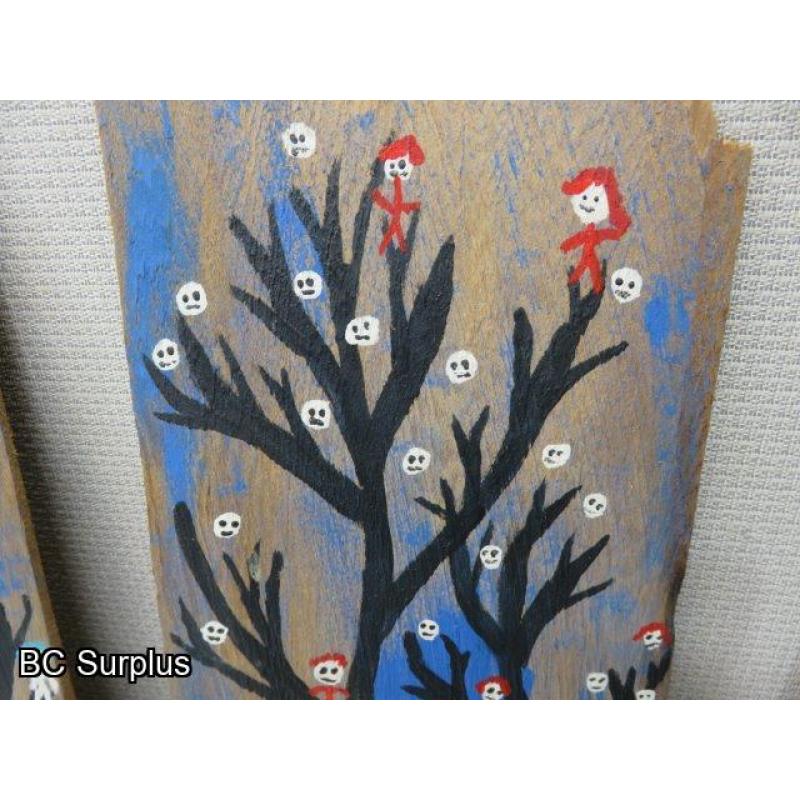 S-141: Original Folk Art Paintings – 5 Items