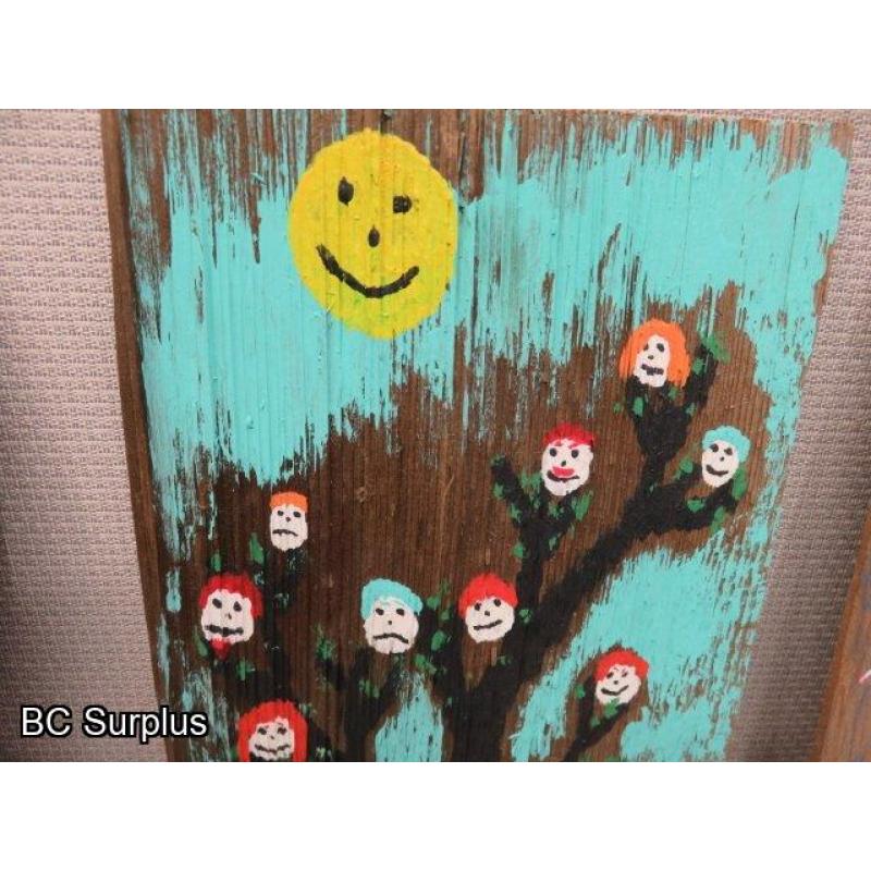 S-141: Original Folk Art Paintings – 5 Items