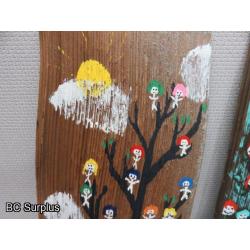 S-141: Original Folk Art Paintings – 5 Items