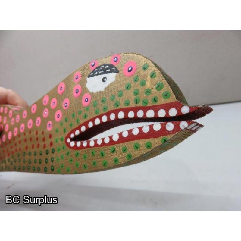 S-144: Folk Art Carved & Painted Fish