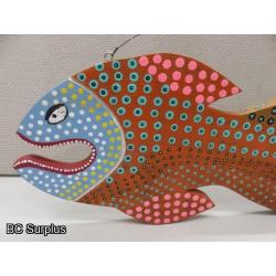 S-147: Folk Art Carved & Painted Fish