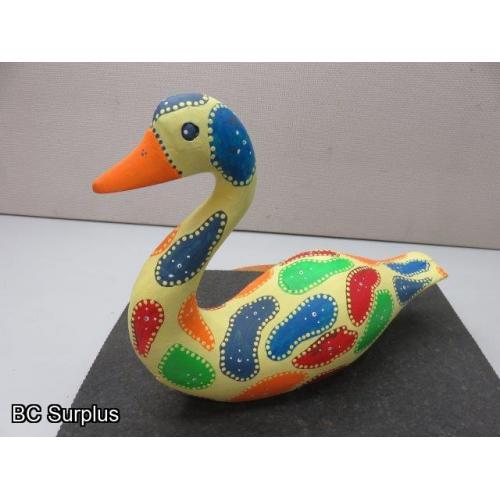 S-70: Folk Art Painted Wooden Goose