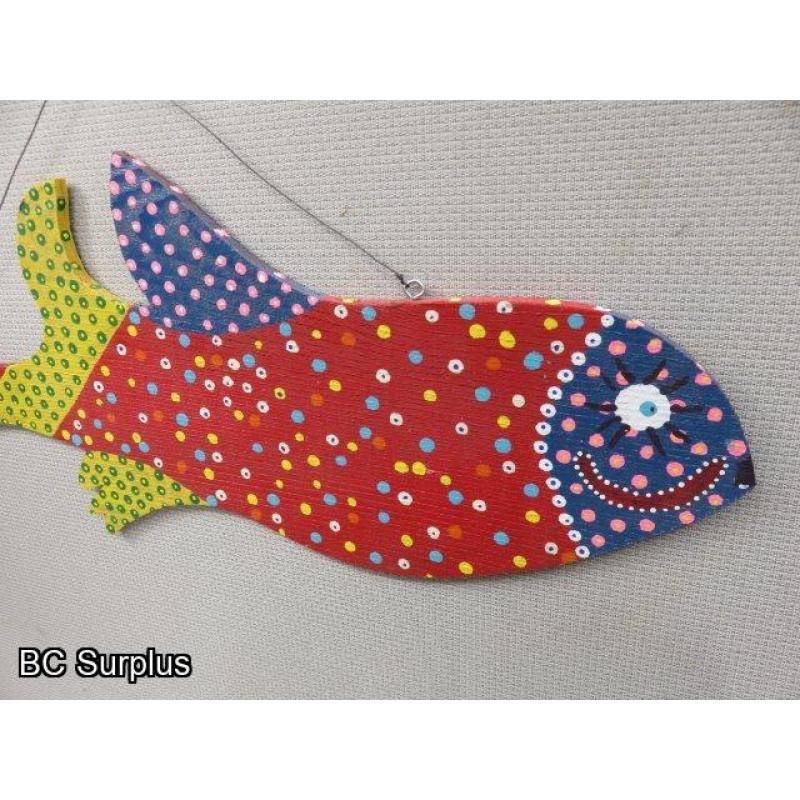 S-148: Folk Art Carved & Painted Fish