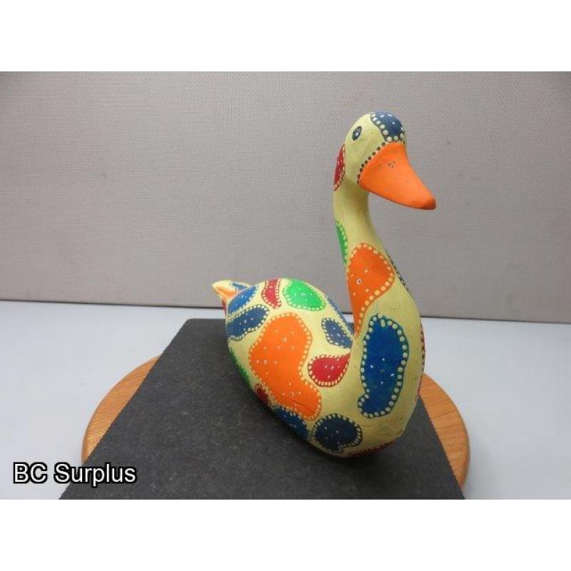 S-70: Folk Art Painted Wooden Goose