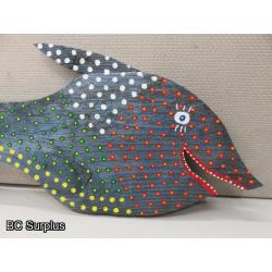 S-151: Original Folk Art Carved & Painted Fish