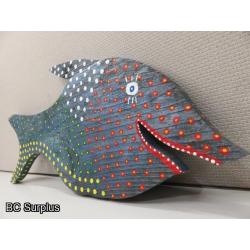 S-151: Original Folk Art Carved & Painted Fish