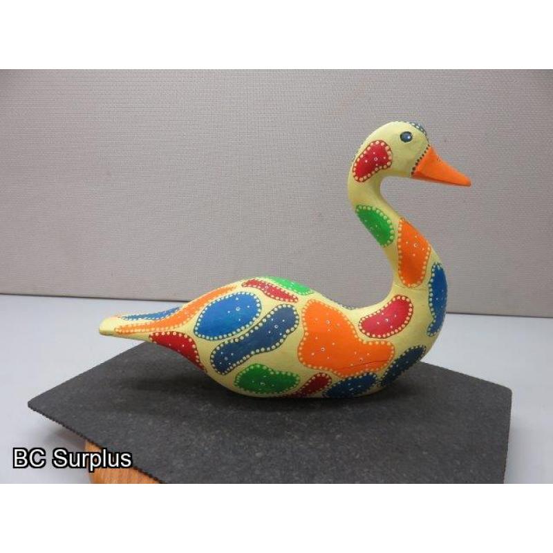 S-70: Folk Art Painted Wooden Goose