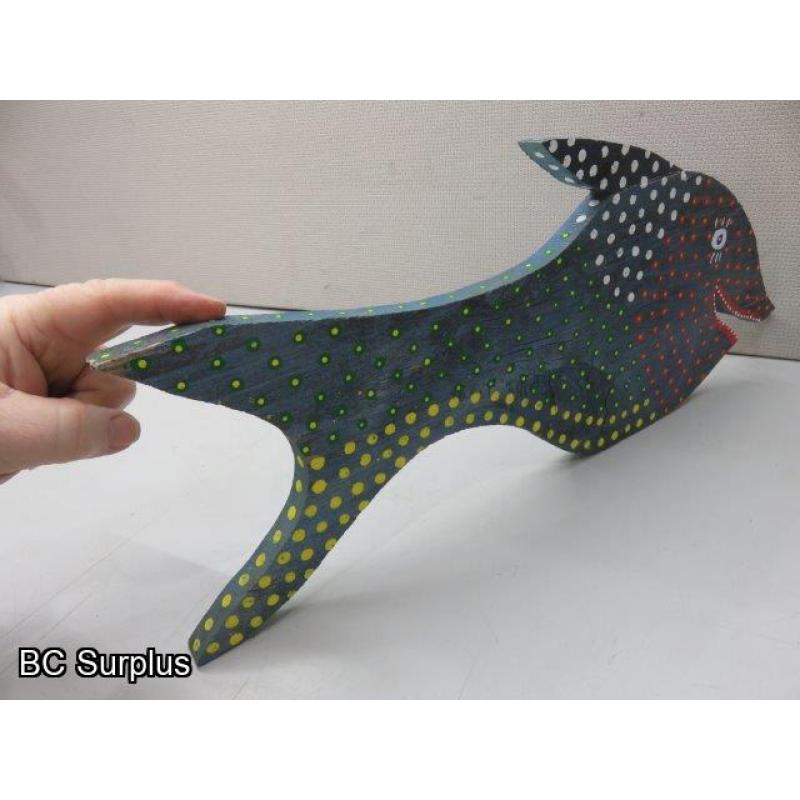 S-151: Original Folk Art Carved & Painted Fish