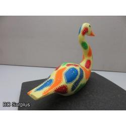 S-70: Folk Art Painted Wooden Goose