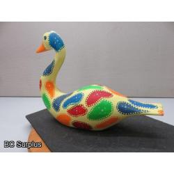 S-70: Folk Art Painted Wooden Goose