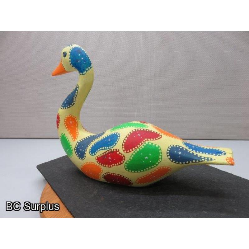 S-70: Folk Art Painted Wooden Goose