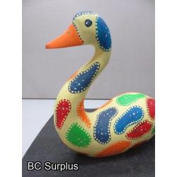 S-70: Folk Art Painted Wooden Goose