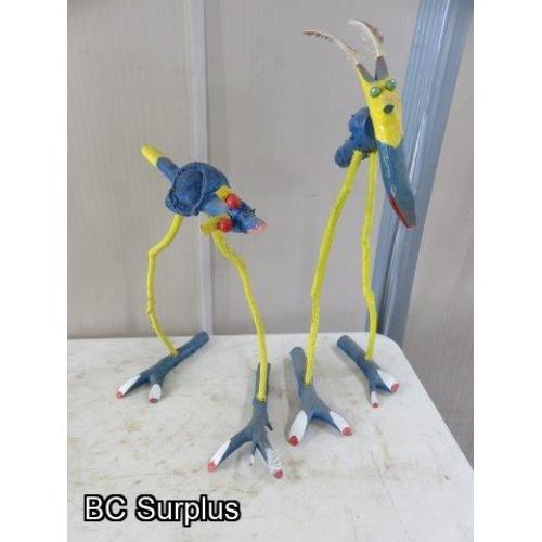 S-182: Knot Birds Folk Art Twig Characters – Blue Birds