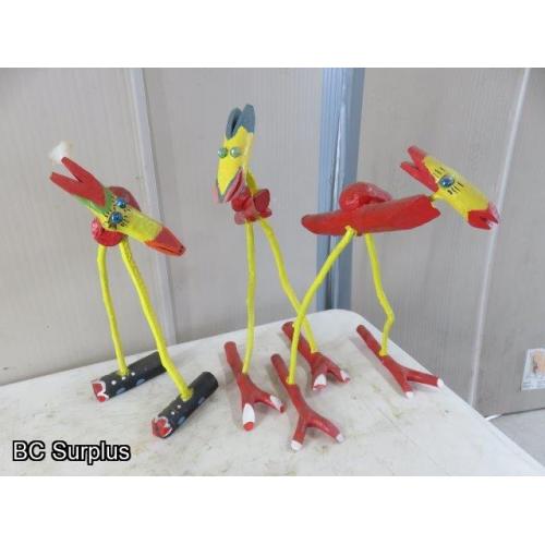 S-183: Knot Birds Folk Art Twig Characters – Red Birds