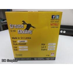 S-372: Grease Monkey HD 8 mil Disposable Nitrile Gloves – L