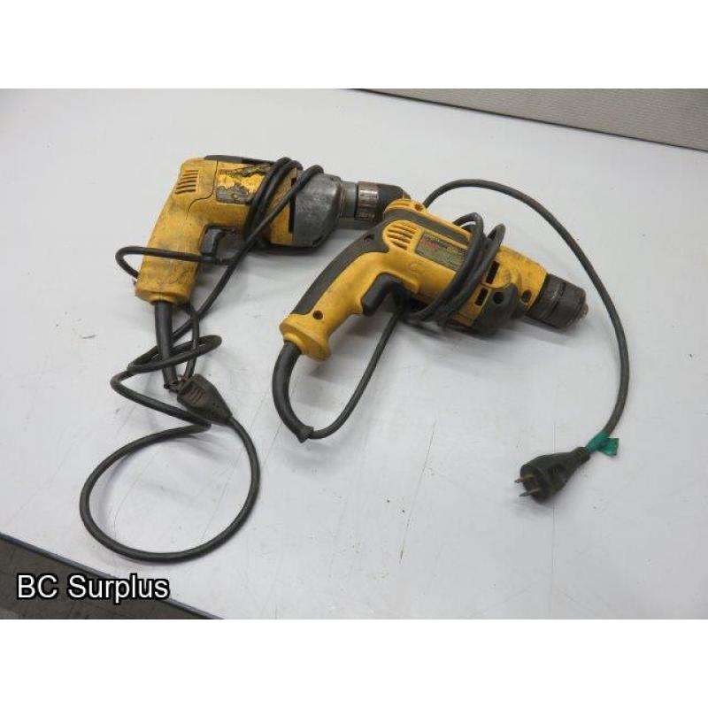 S-258: DeWalt Corded 1/2 Inch Drills – 2 Items