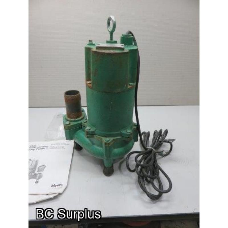 S-263: Myers 1HP/230V Waste Handling Sump Pump