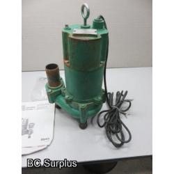 S-263: Myers 1HP/230V Waste Handling Sump Pump