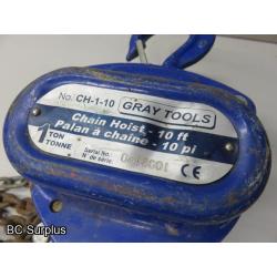 S-268: Gray Chain Hoist – 1 Ton