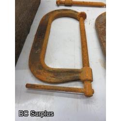 S-288: Heavy Duty Welding Clamps & Wooden Bin – 1 Lot