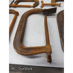 S-288: Heavy Duty Welding Clamps & Wooden Bin – 1 Lot