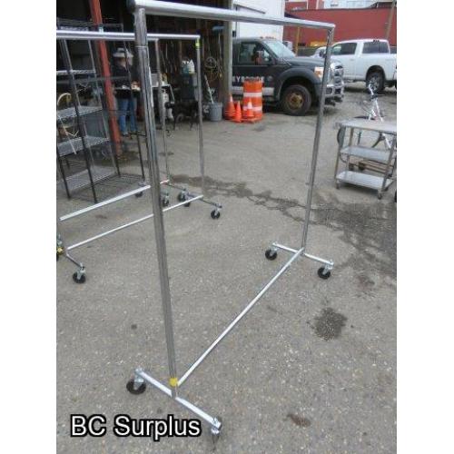 S-323: Chrome Tube Steel Rolling Clothing Rack